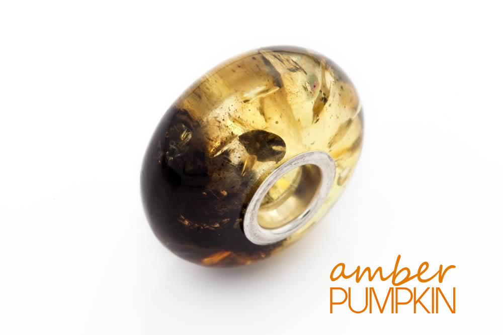 Green Amber Charm Bead